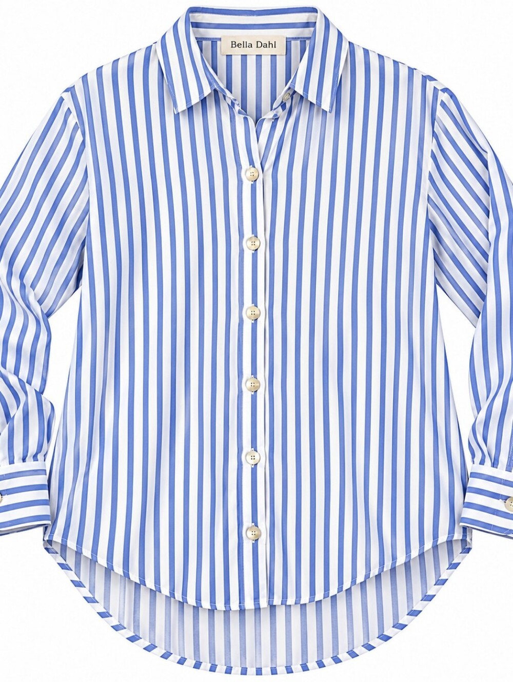 Bella Dahl Blue & White Striped Button-Down Shirt Size Medium